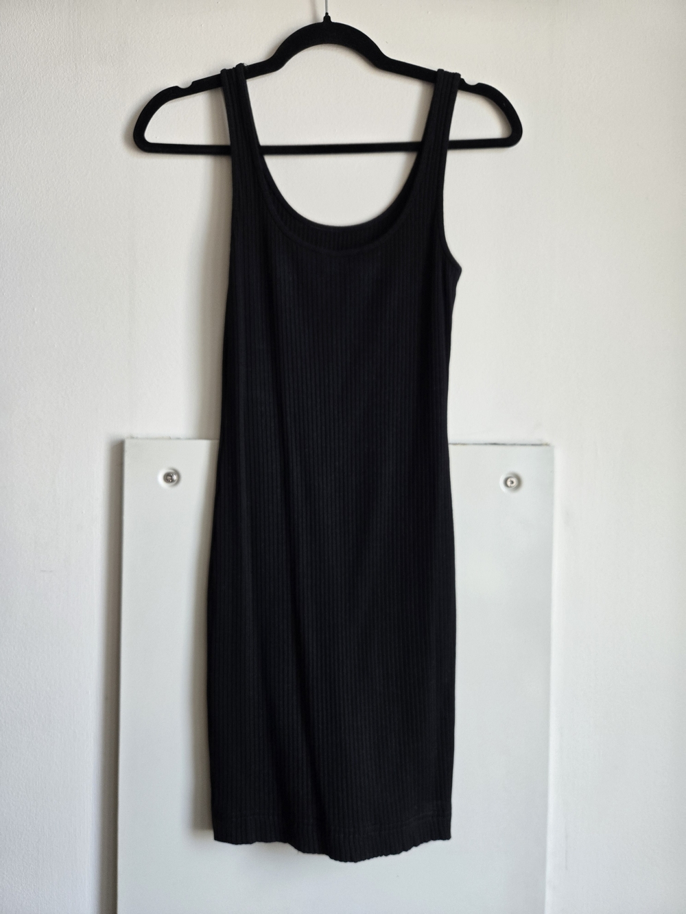 Aritzia Black Ribbed Dress